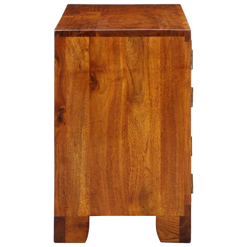 vidaXL Cipőszekrény tárolóval Barna 90 x 35 x 55 cm Tömör Akácfa