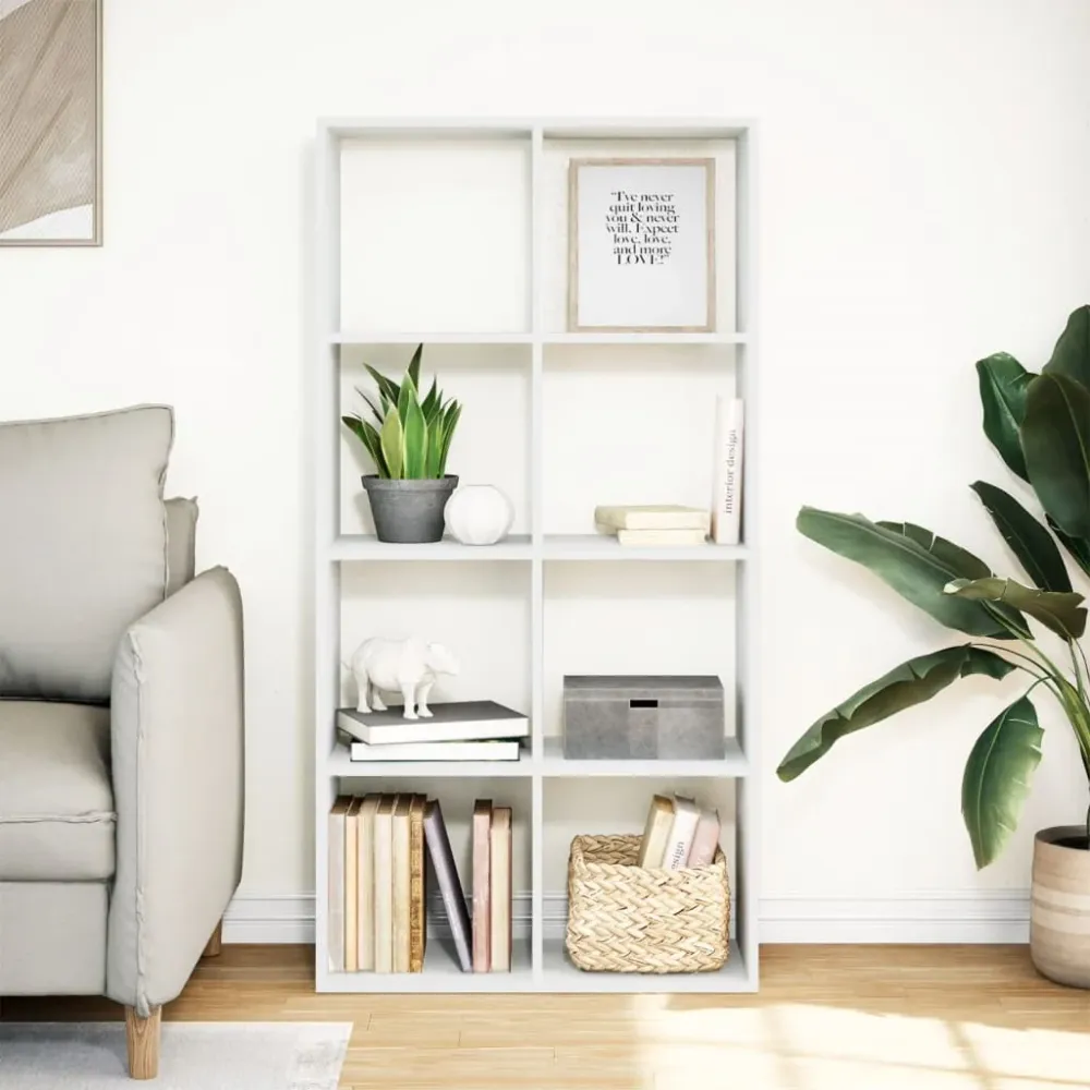vidaXL fehér szobaparaván, könyvespolc, 69,5 x 29 x 137,5 cm, rétegelt fából
