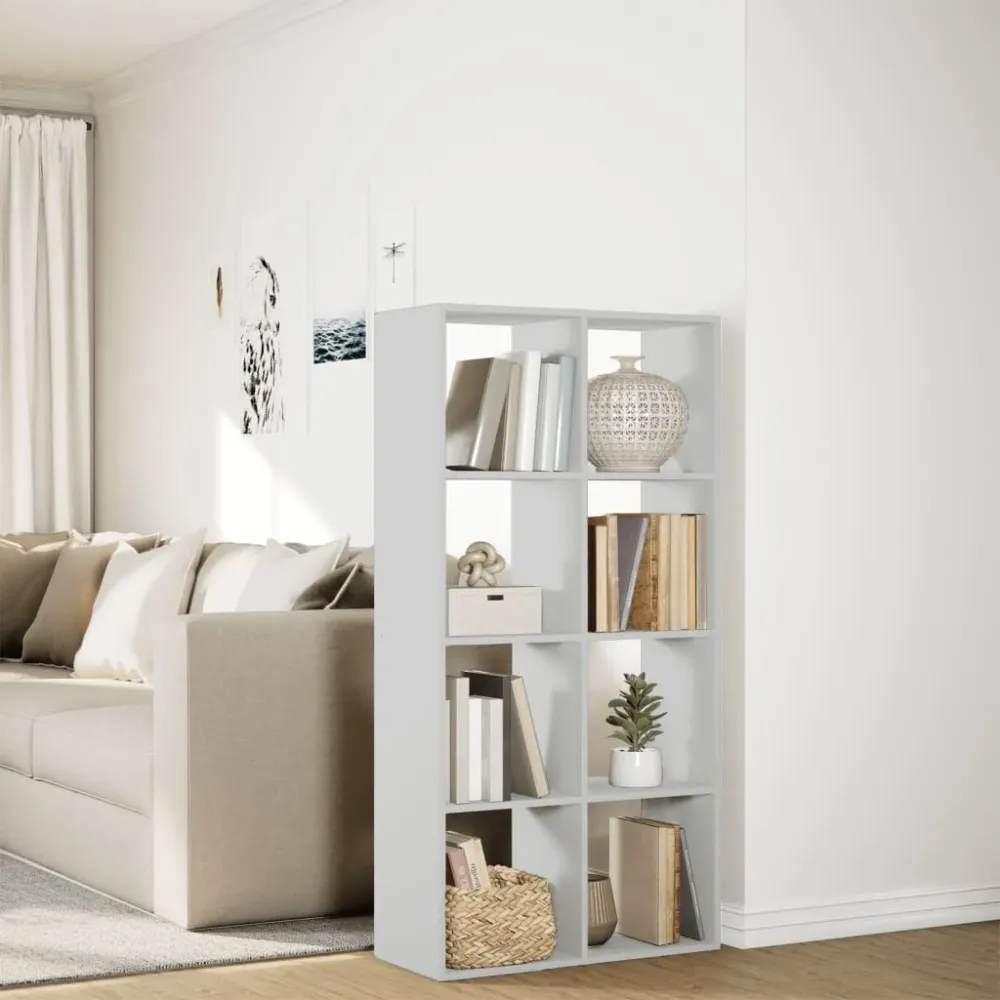 vidaXL fehér szobaparaván, könyvespolc, 69,5 x 29 x 137,5 cm, rétegelt fából