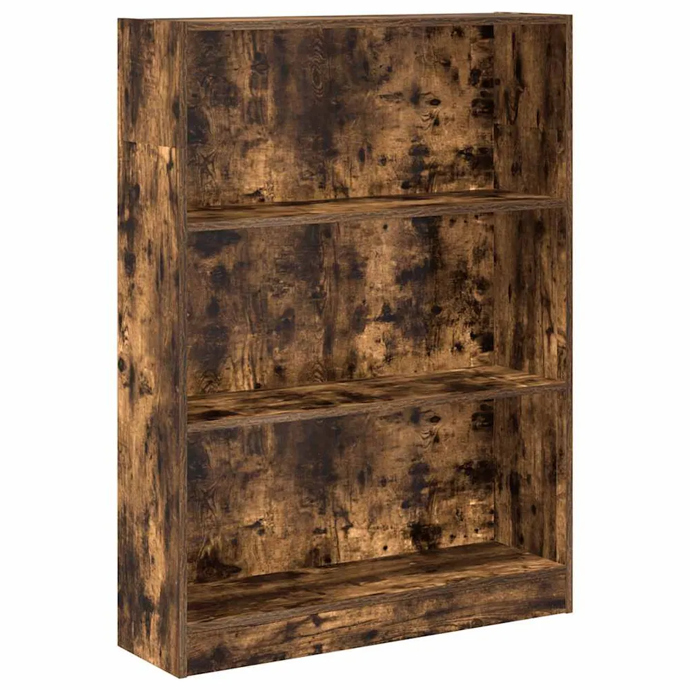 vidaXL füstös tölgy színű szerelt fa könyvszekrény 80 x 24 x 109 cm