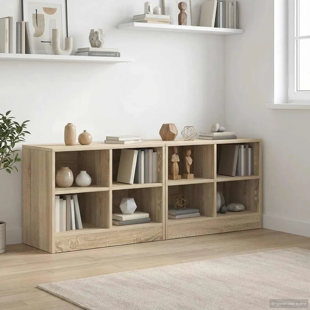 vidaXL Ágyat tartó szekrény 2 pcs Sonoma tölgy 66 x 33 x 48 cm Faanyag