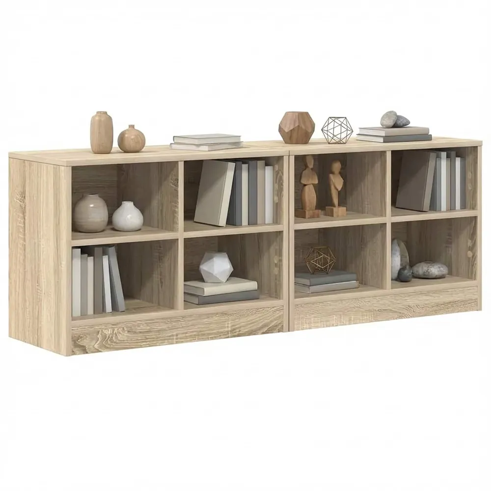 vidaXL Ágyat tartó szekrény 2 pcs Sonoma tölgy 66 x 33 x 48 cm Faanyag