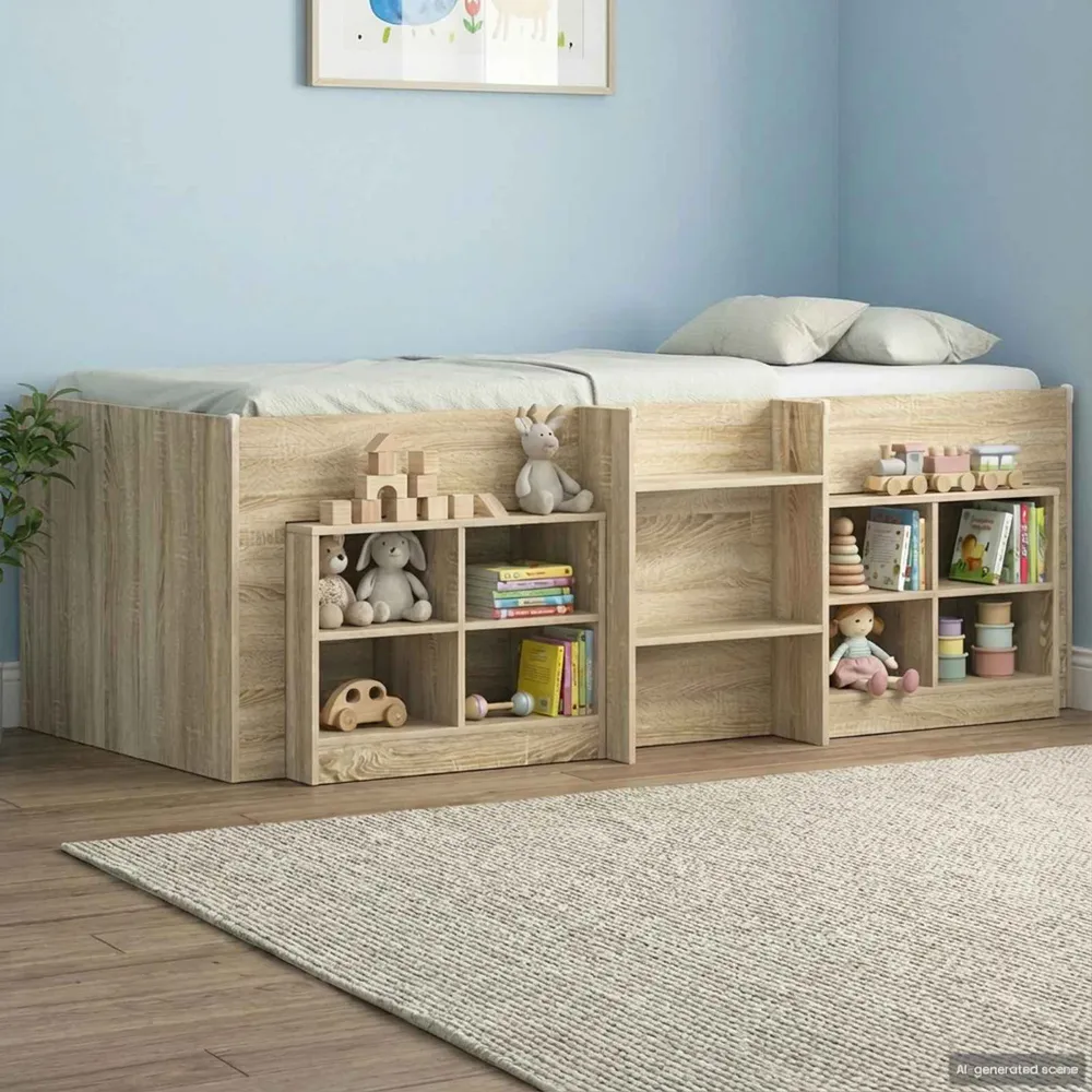 vidaXL Ágyat tartó szekrény 2 pcs Sonoma tölgy 66 x 33 x 48 cm Faanyag