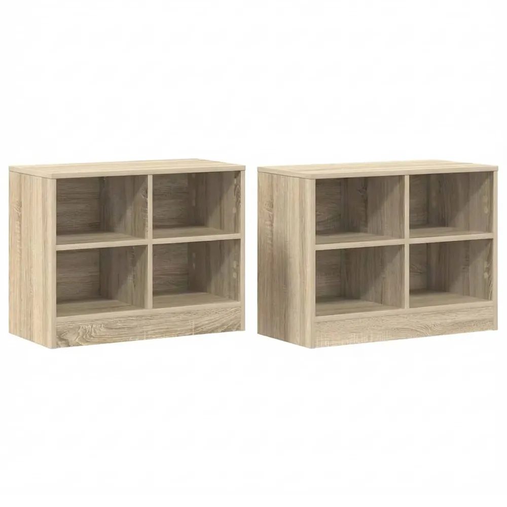 vidaXL Ágyat tartó szekrény 2 pcs Sonoma tölgy 66 x 33 x 48 cm Faanyag