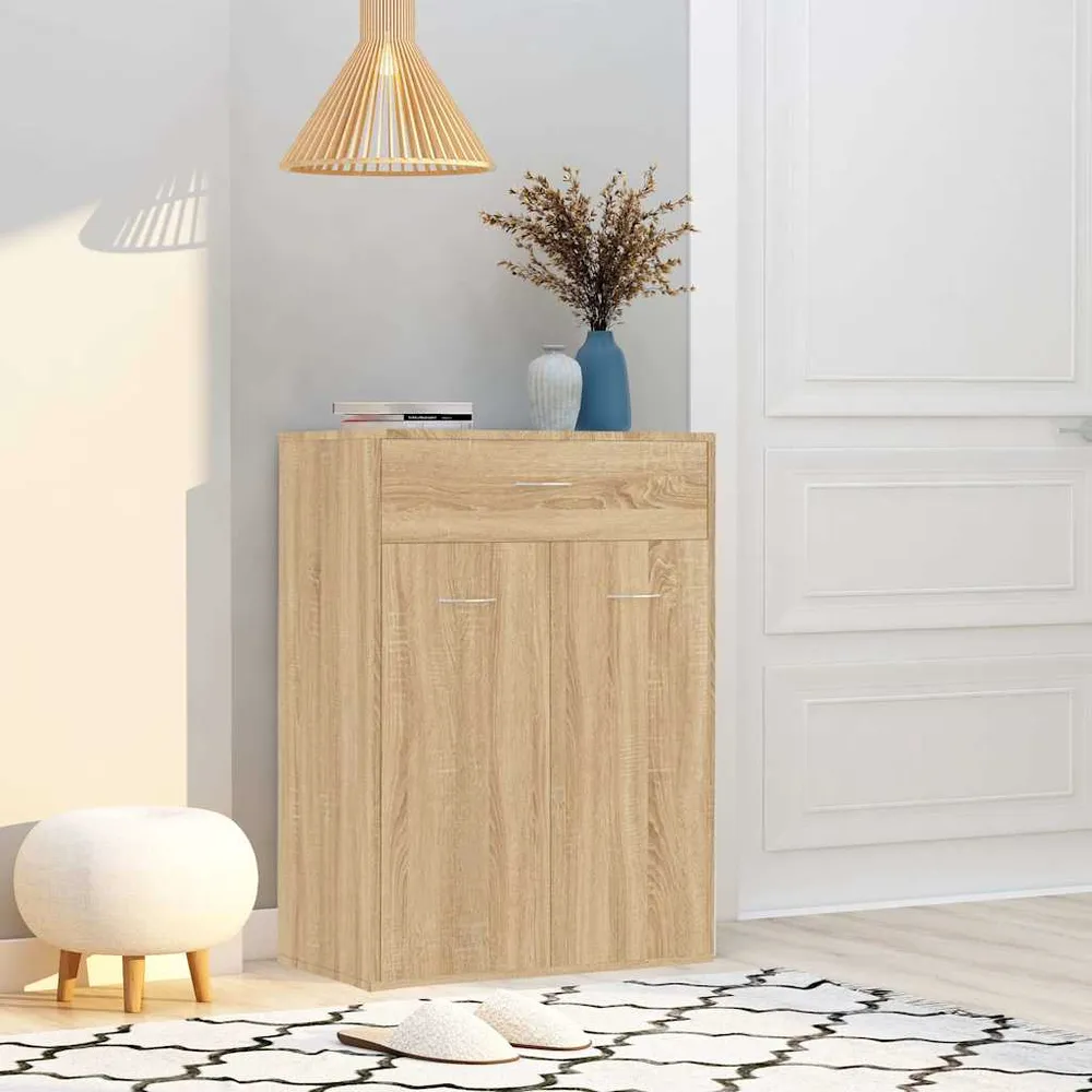 vidaXL sonoma tölgy színű szerelt fa cipősszekrény 60 x 35 x 84 cm