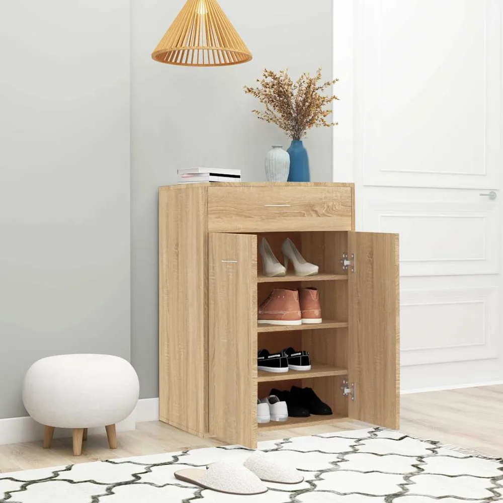 vidaXL sonoma tölgy színű szerelt fa cipősszekrény 60 x 35 x 84 cm