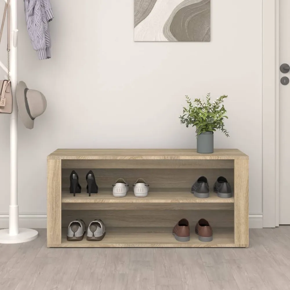 vidaXL sonoma tölgy színű szerelt fa cipőtartó 100x35x45 cm