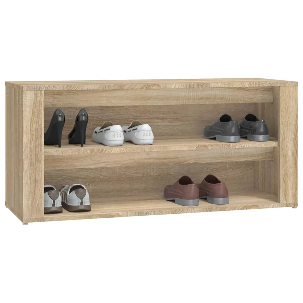 vidaXL sonoma tölgy színű szerelt fa cipőtartó 100x35x45 cm