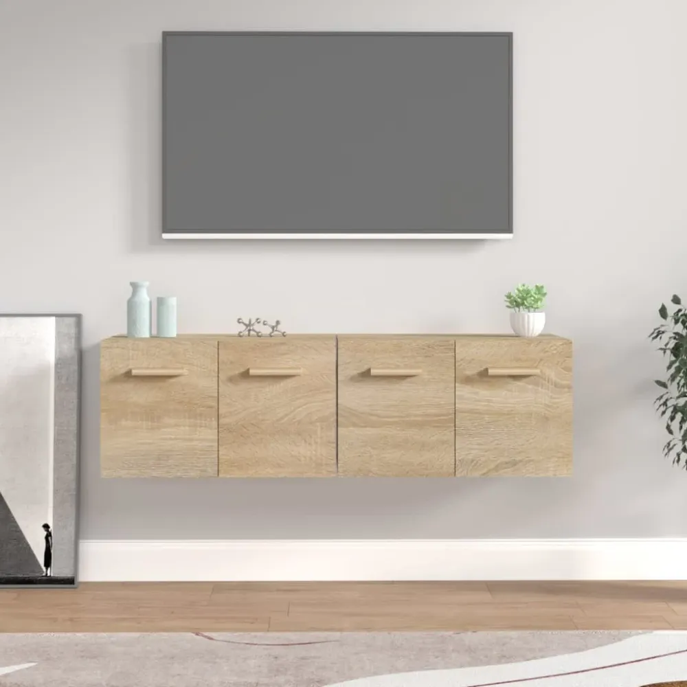 vidaXL 2 db sonoma tölgy színű szerelt fa faliszekrény 60x36,5x35 cm