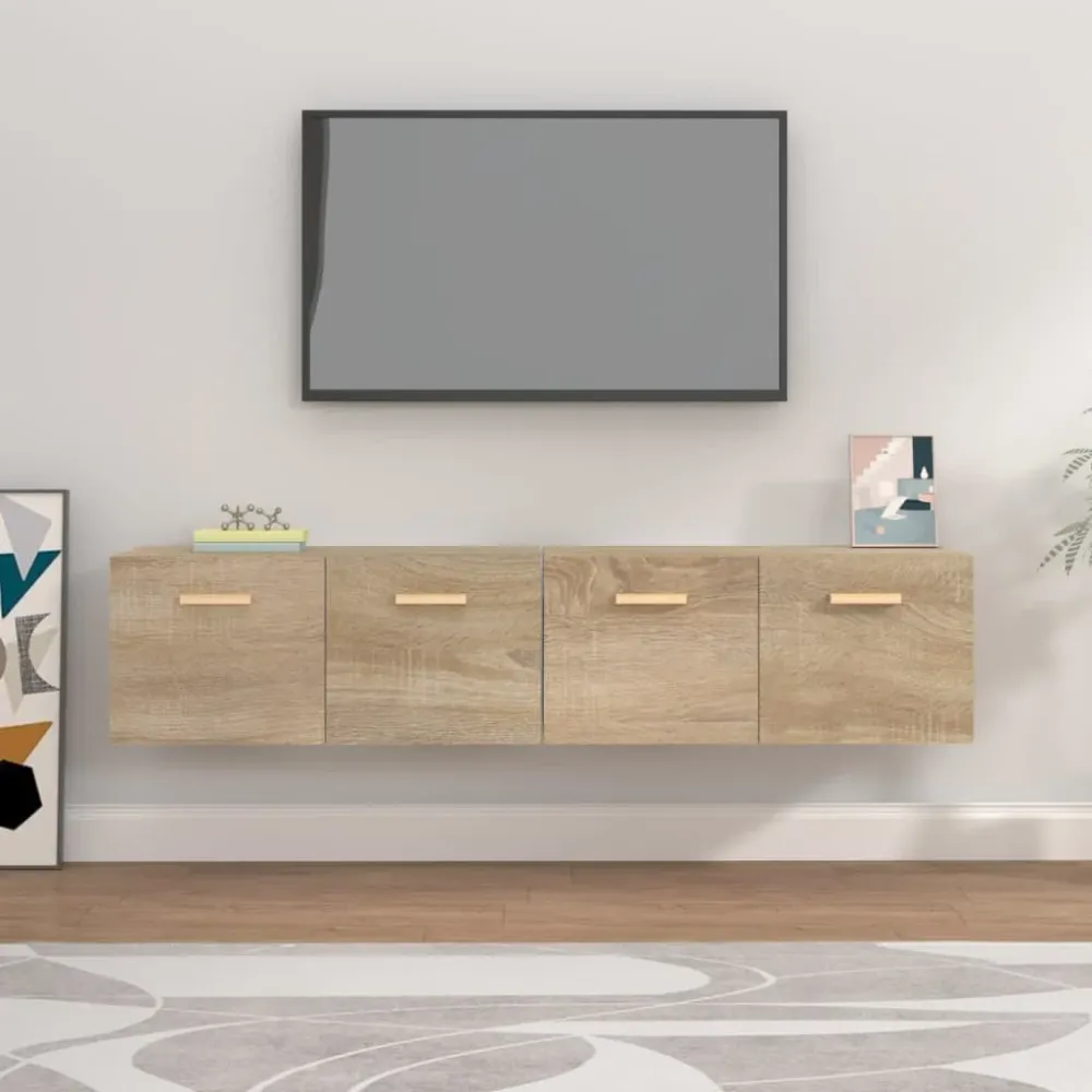 vidaXL 2 db sonoma tölgy színű szerelt fa faliszekrény 80x35x36,5 cm