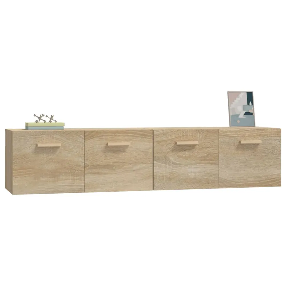 vidaXL 2 db sonoma tölgy színű szerelt fa faliszekrény 80x35x36,5 cm
