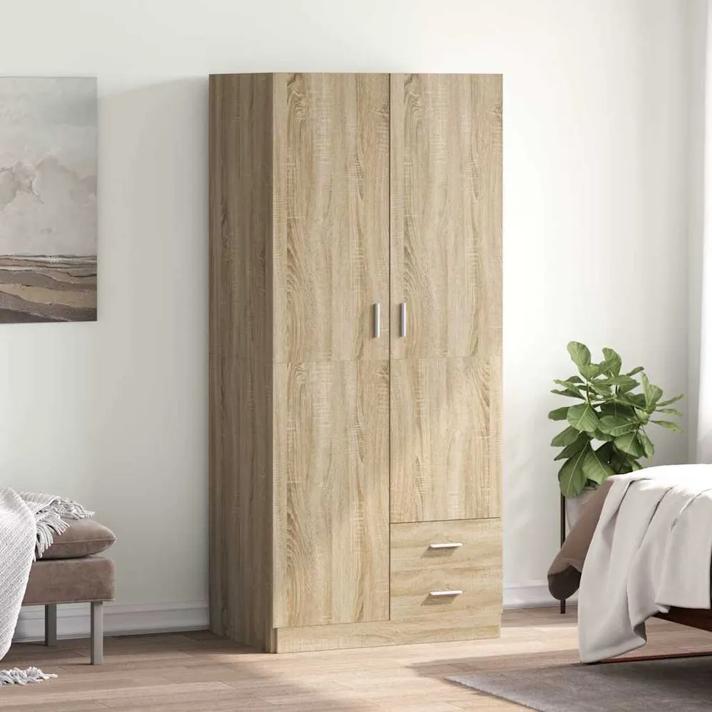 vidaXL sonoma tölgy színű szerelt fa ruhásszekrény 80 x 52 x 180 cm