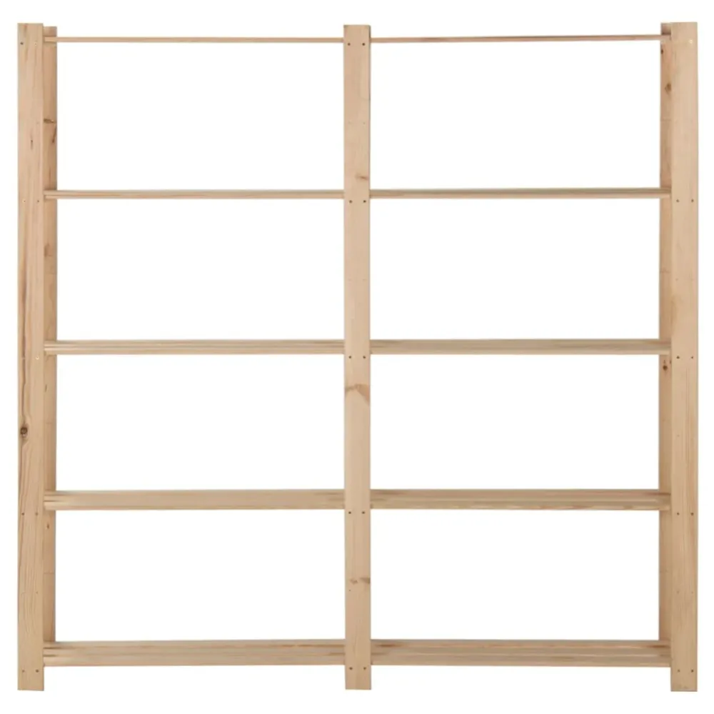 vidaXL 5 szintes tömör fenyőfa tárolóállvány 170 x 28,5 x 170 cm