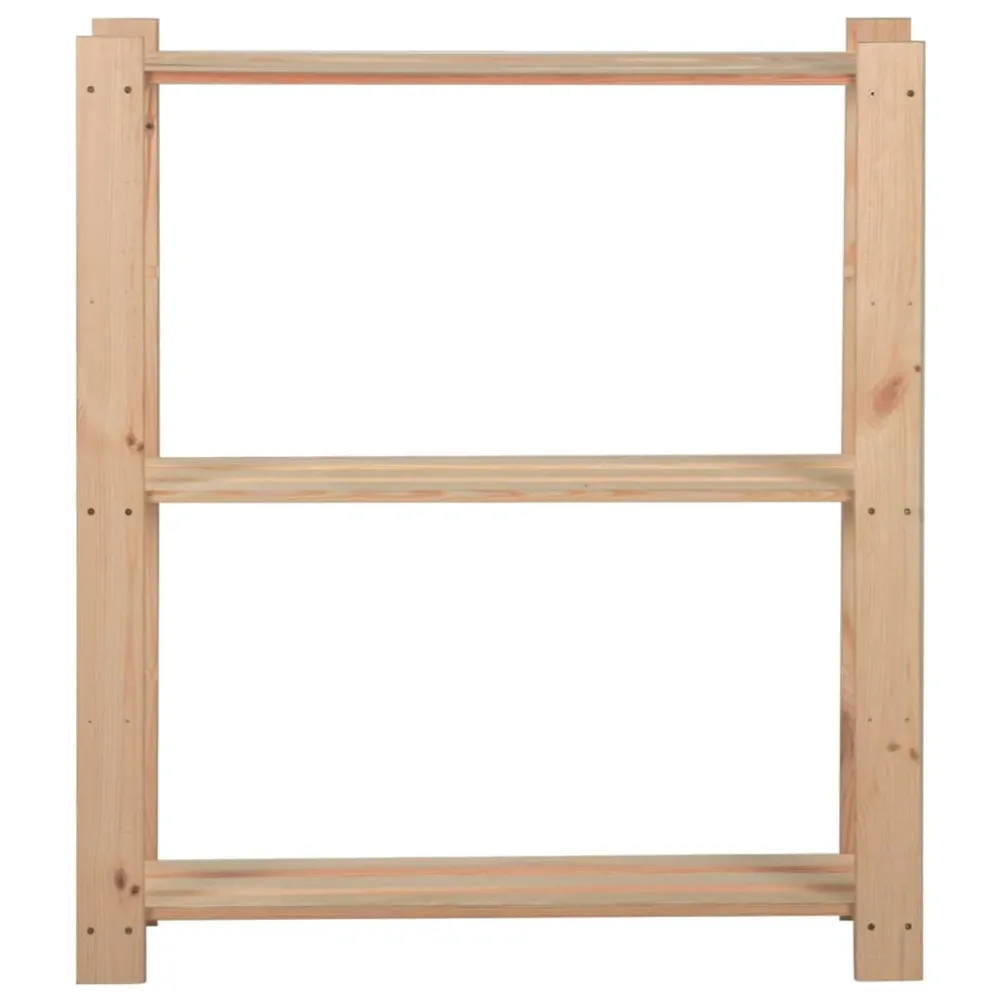 vidaXL 3 szintes tömör fenyőfa tárolóállvány 80 x 28,5 x 90 cm