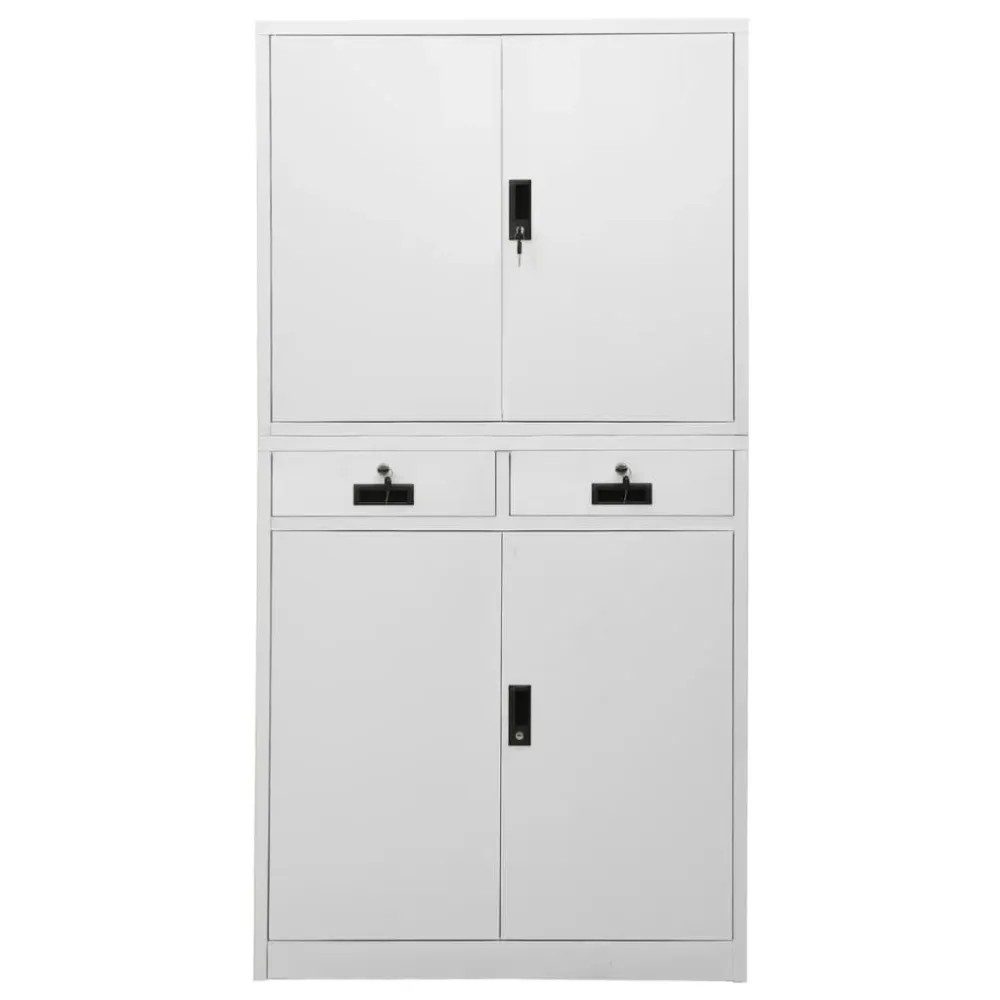 vidaXL világosszürke acél irodai szekrény 90 x 40 x 180 cm