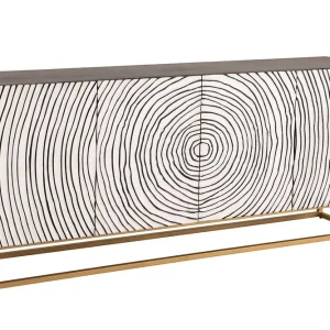 ZEN CIRCLE fekete-fehér mangófa komód 180cm
