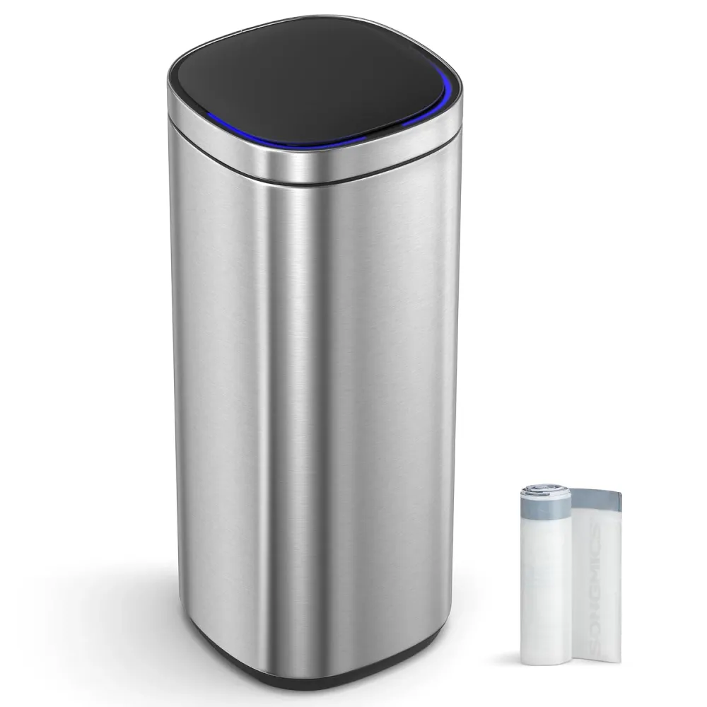 Automatikus konyhai kuka, szemetes mozgásérzékelővel 50 l, ezüst/fekete