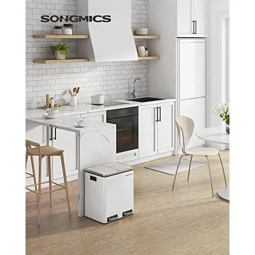 Konyhai szemetes, 2 x 15 literes acél szemetes, lépcsős szemetes belső vödrökkel és fogantyúkkal, puha záródással, szagszi...