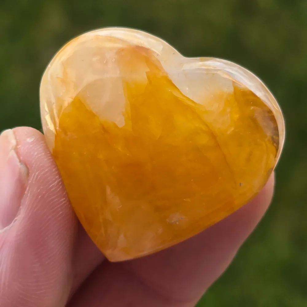 Golden Healer szív, citrom kvarc mini10 modell