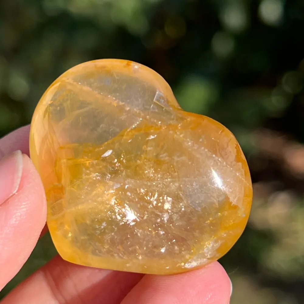 Golden healer szív, citrom kvarc mini2 modell