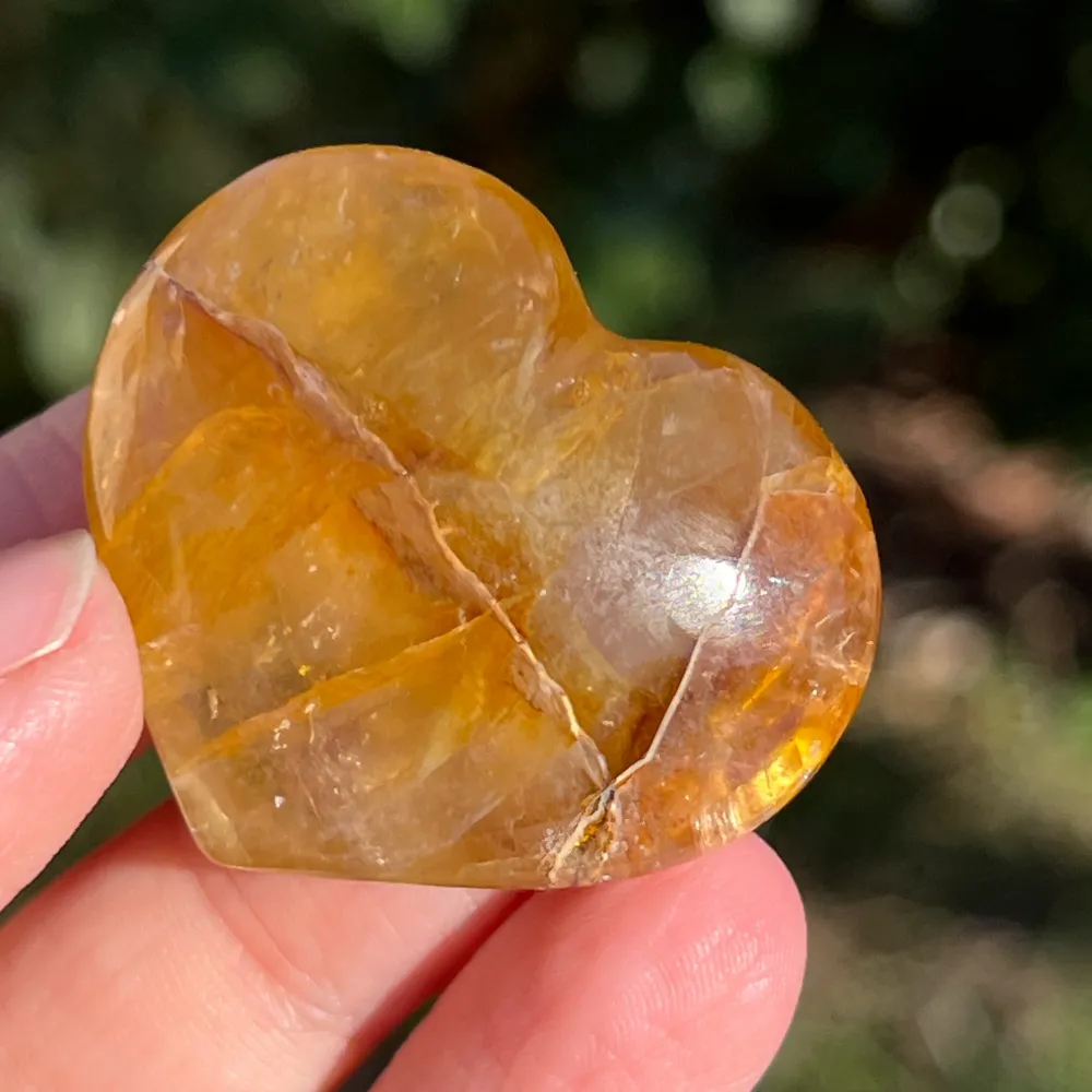 Golden healer szív, citrom kvarc mini8 modell