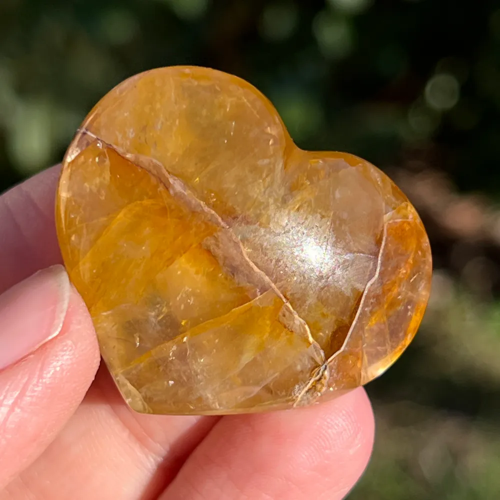 Golden healer szív, citrom kvarc mini8 modell
