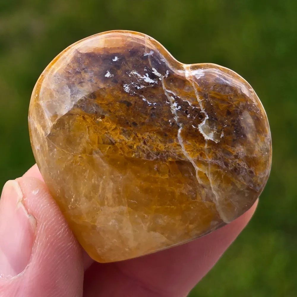 Golden healer szív, citrom kvarc mintás mini9