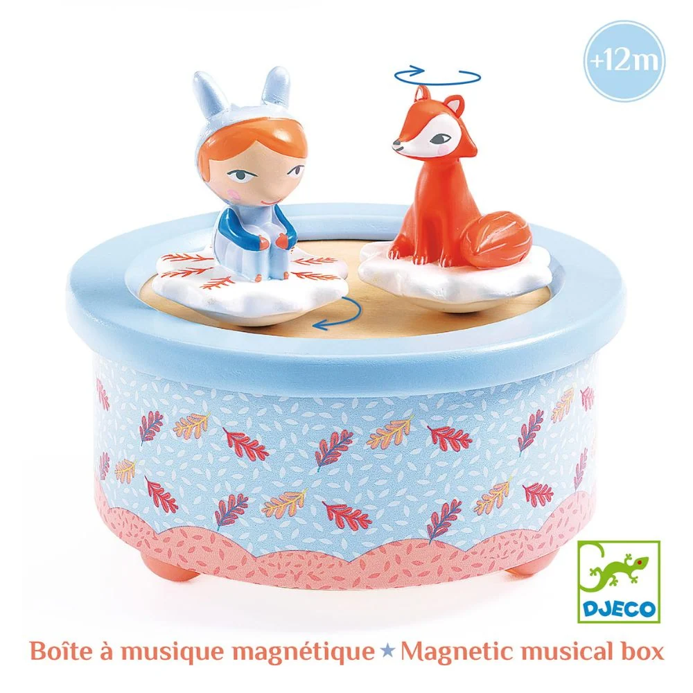 Djeco Fából készült zenélő doboz gyerekeknek Fox Melody