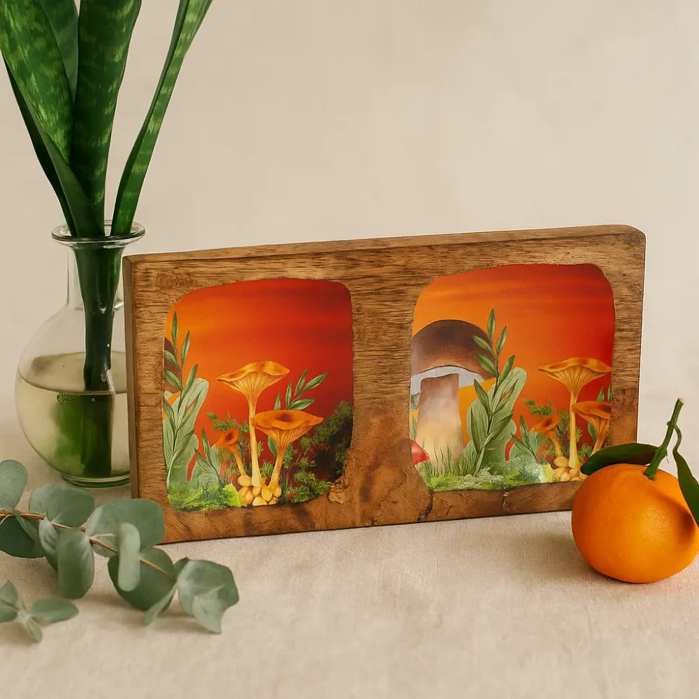 Apróság tálca dupla gomba bordó 20x10x2.5cm
