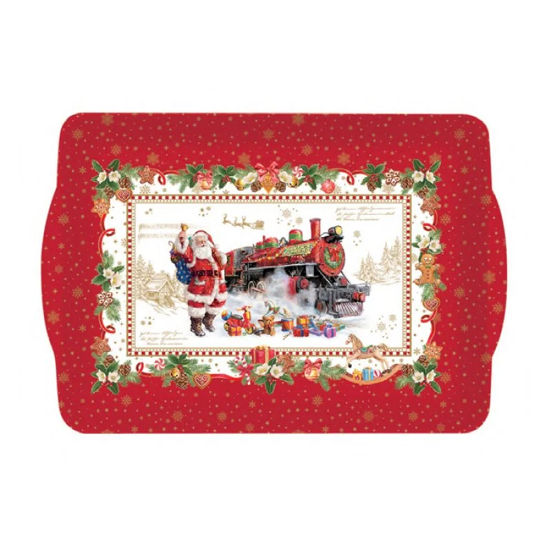 Karácsonyi műanyag kínáló tálca 33x22 cm Christmas Memories