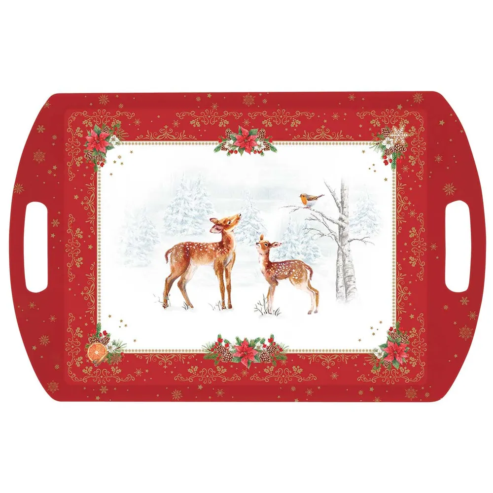 Karácsonyi Műanyag tálca 52x35cm Christmas Melody