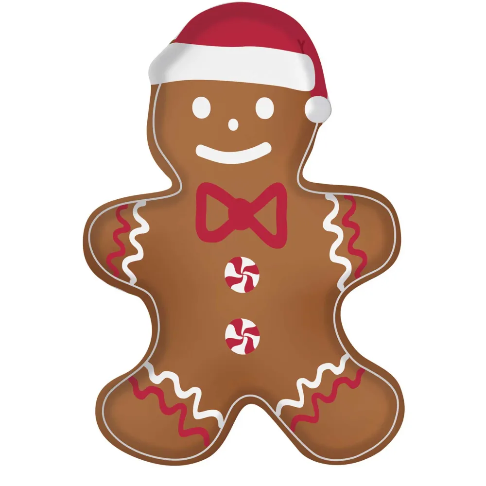 Karácsonyi Mézeskalács baba alakú kínáló tál díszdobozban Gingerbread