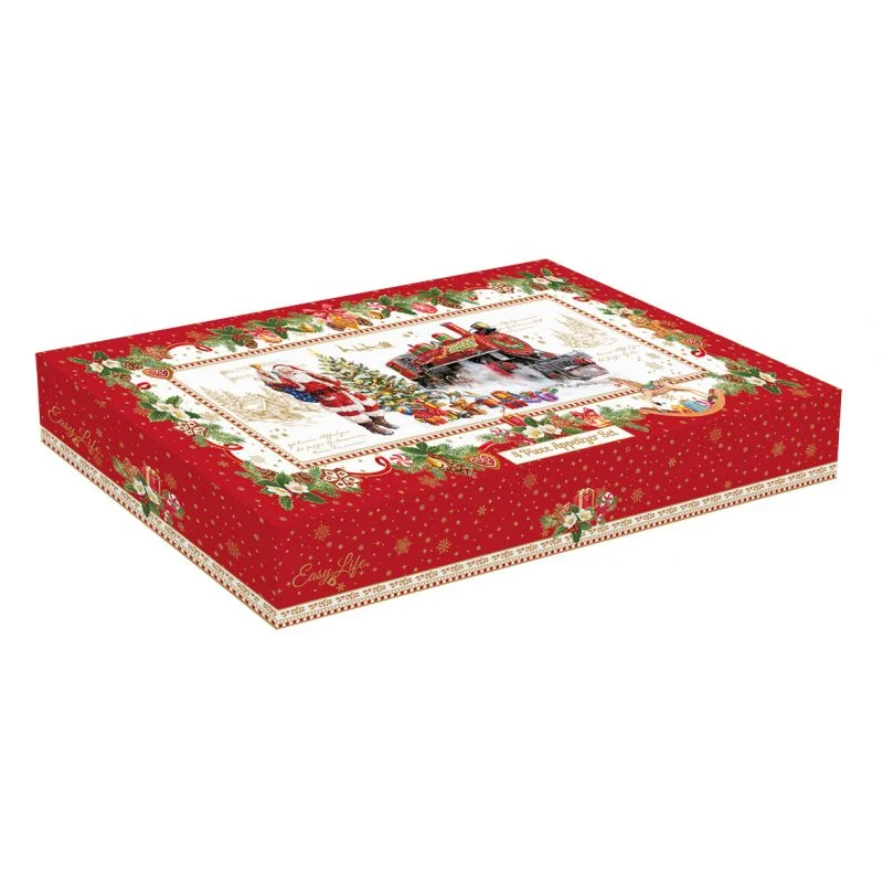 Karácsonyi porcelán kínáló tálca 3 db porcelán tálkával, 36x16 cm, díszdobozban - Christmas Memories