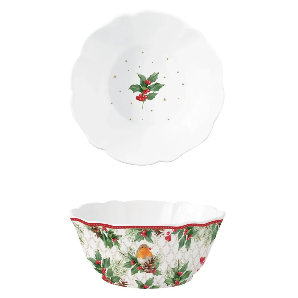 Karácsonyi porcelán nagy kerek tál Christmas Berries