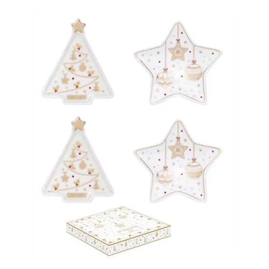 Karácsonyi porcelán teafilter tartó 4 db szett Christmas Delight