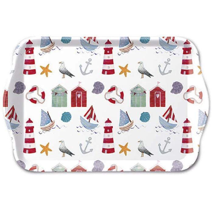 Konyhai műanyag kistálca 13x21 cm tengeri mintás Nautical items