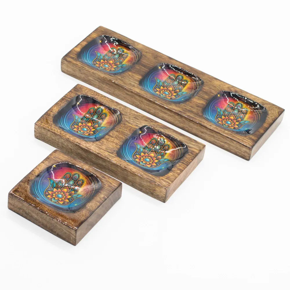 Közepes zománcozott mangó tálkészlet – Hamsa