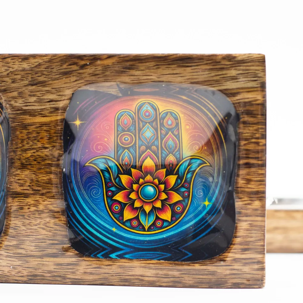 Közepes zománcozott mangó tálkészlet – Hamsa