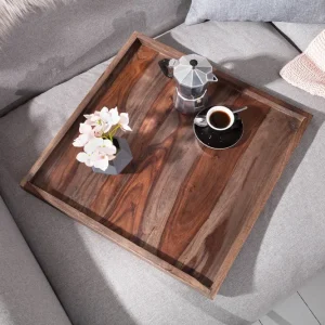 MAKASSAR barna rózsafa tálca