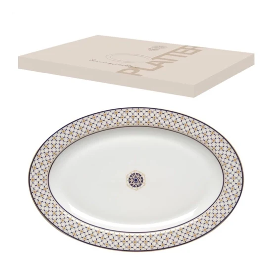 Porcelán asztali kínáló tál ovális Charles Pozzi Milano