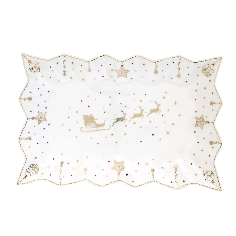 Porcelán karácsonyi tálca 35x23 cm Christmas Lights