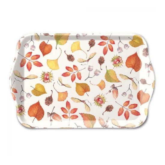 Őszi levél mintás műanyag kis tálca Autumn Details