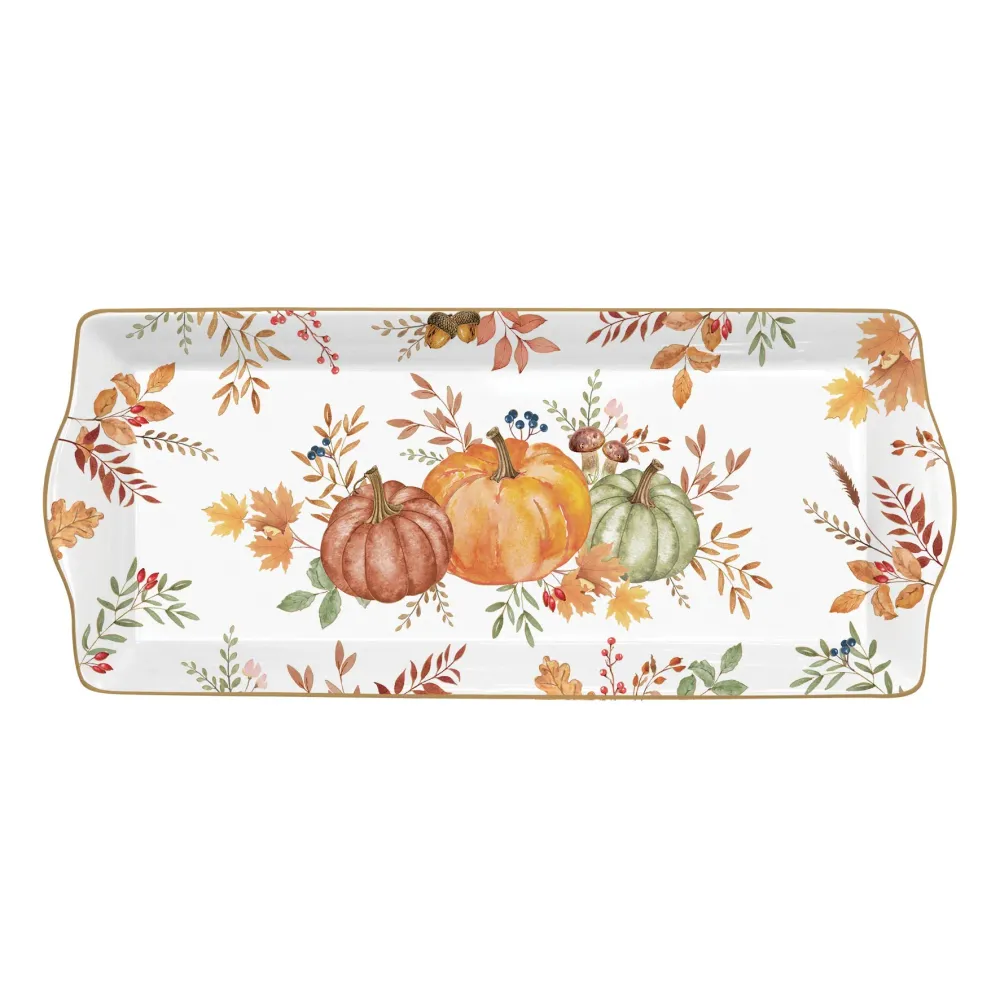 Őszi Mintával dísztökkel díszített Porcelán kínáló tálca Harvest