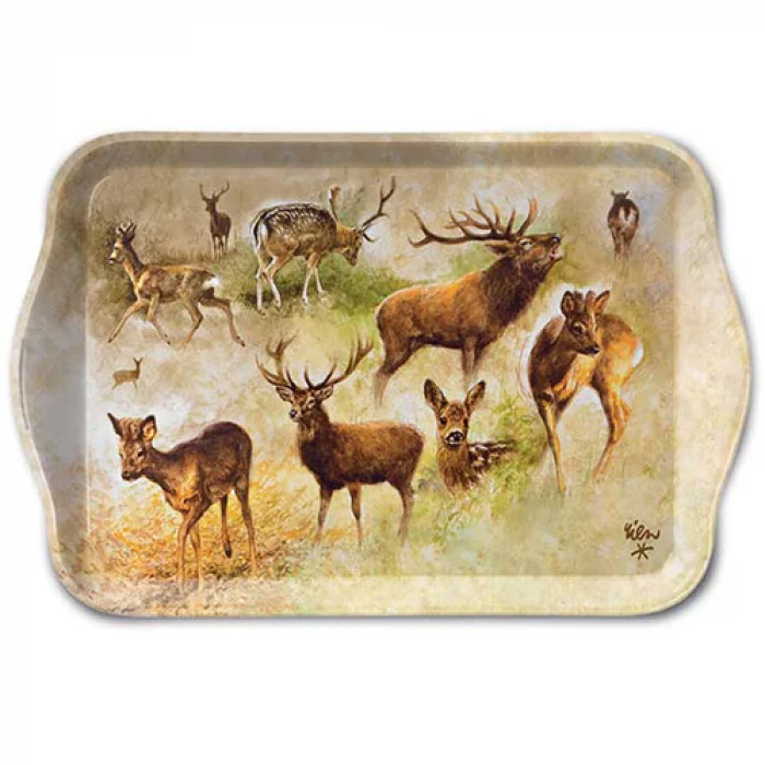 Őszi szarvasok műanyag kistálca Collage deers
