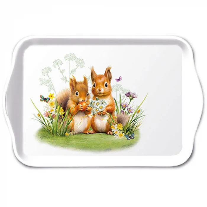 Vidám Mókusos műanyag konyhai kistálca 13x21 cm