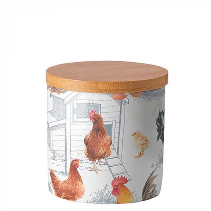 Chicken Farm porcelán konyhai tároló szilikon zárógyűrűvel kicsi