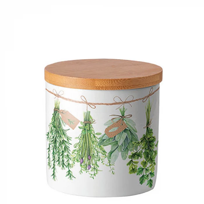 Fresh Herbs porcelán konyhai tároló szilikon zárógyűrűvel kicsi