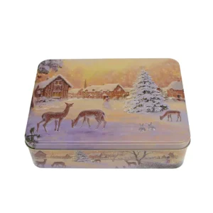Karácsonyi konyhai dombornyomott fémdoboz 260x202x70 mm Winter Nostalgia