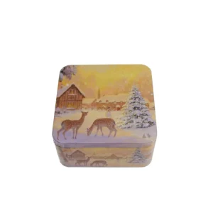 Karácsonyi konyhai fémdoboz 150x150x75 mm Winter Nostalgia