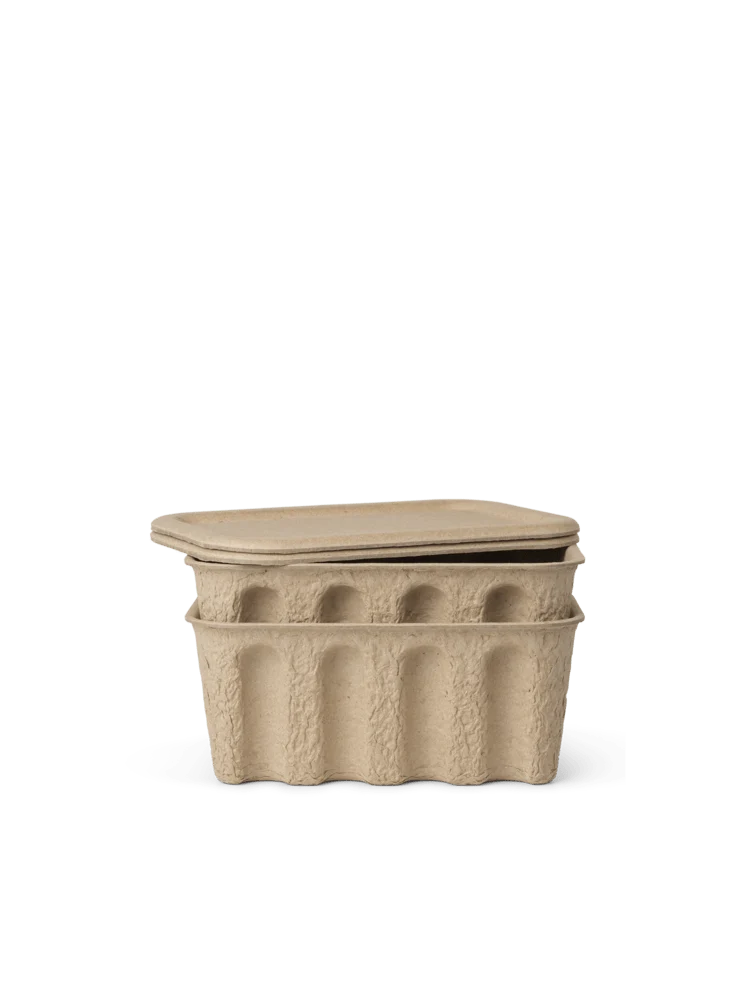 FERM LIVING Tároló doboz fedéllel - Paper Pulp S